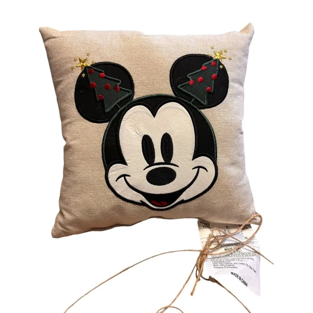 Disney Mickey & Minnie Mouse Christmas Throw Pillow Set Holiday Decor